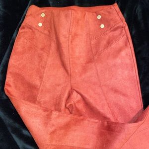 Red Suede Pants